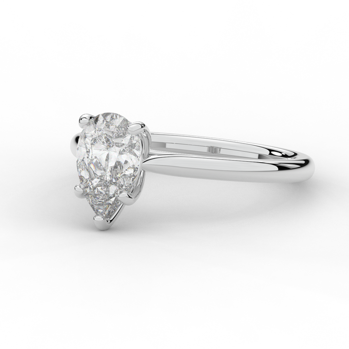 1.00CT PEAR LAB DIAMOND SOLITAIRE ENGAGEMENT RING - Nazarelle
