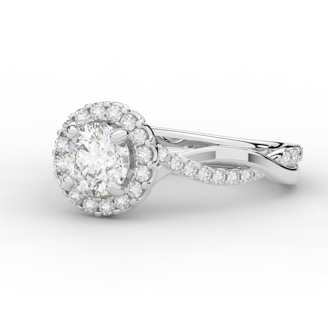 1.30CT.TW ROUND LAB DIAMOND ENGAGEMENT RING - Nazarelle