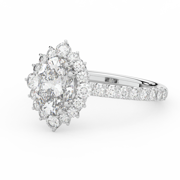 2.80CT.TW OVAL LAB DIAMOND HALO ENGAGEMENT RING - Nazarelle