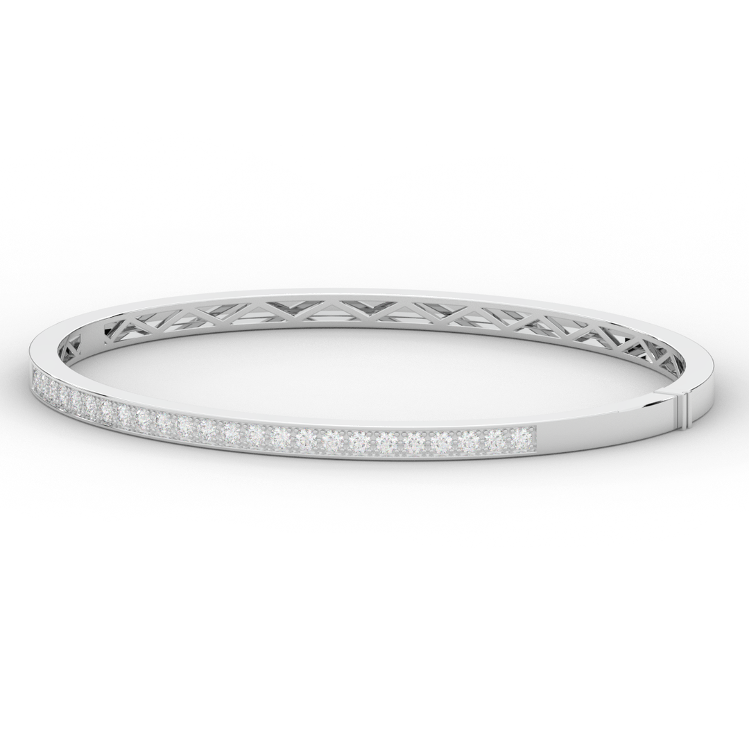 0.90CT.TW ROUND LAB DIAMOND BANGLE - Nazarelle
