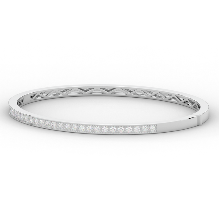 0.90CT.TW ROUND LAB DIAMOND BANGLE - Nazarelle