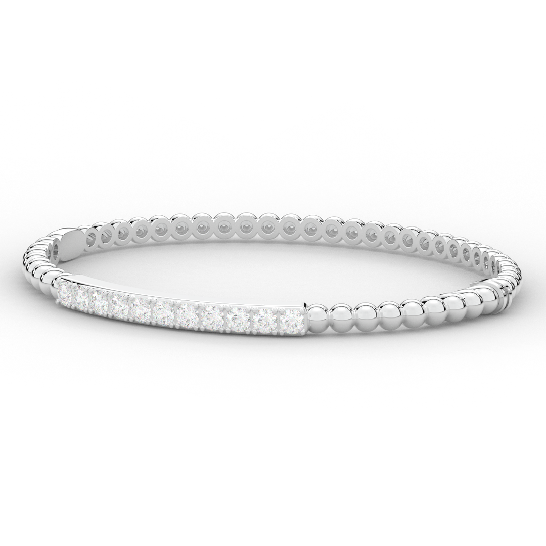 1.10CT.TW ROUND LAB DIAMOND BANGLE - Nazarelle
