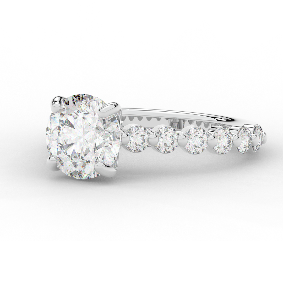 3.90CT.TW ROUND LAB DIAMOND ENGAGEMENT RING - Nazarelle