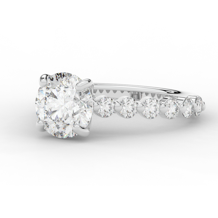 3.90CT.TW ROUND LAB DIAMOND ENGAGEMENT RING - Nazarelle