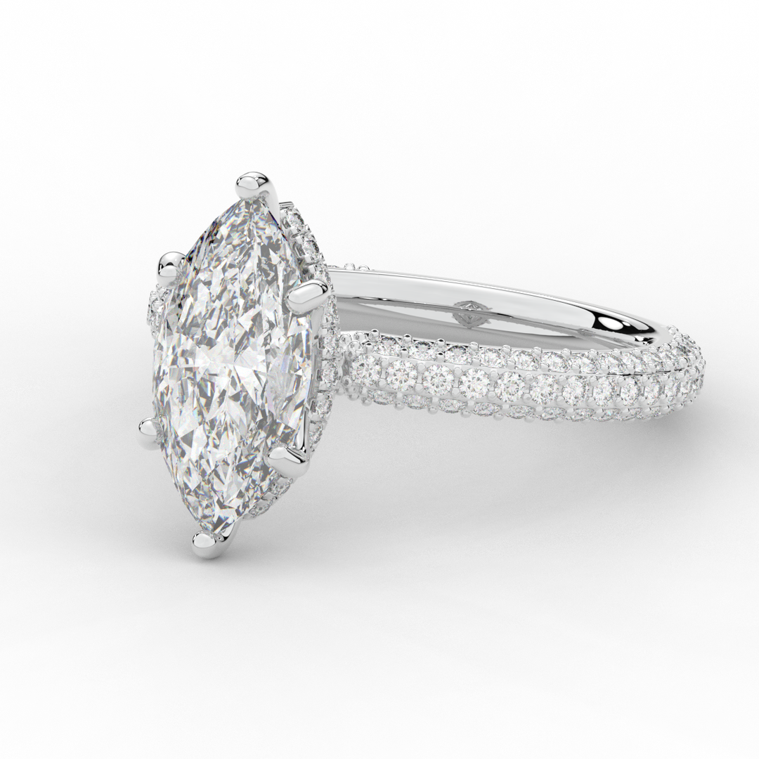 2.60CT.TW MARQUISE LAB DIAMOND ENGAGEMENT RING - Nazarelle