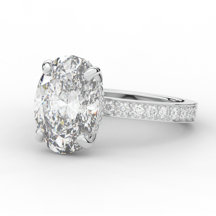 4.30CT.TW OVAL LAB DIAMOND BAND ENGAGEMENT RING - Nazarelle