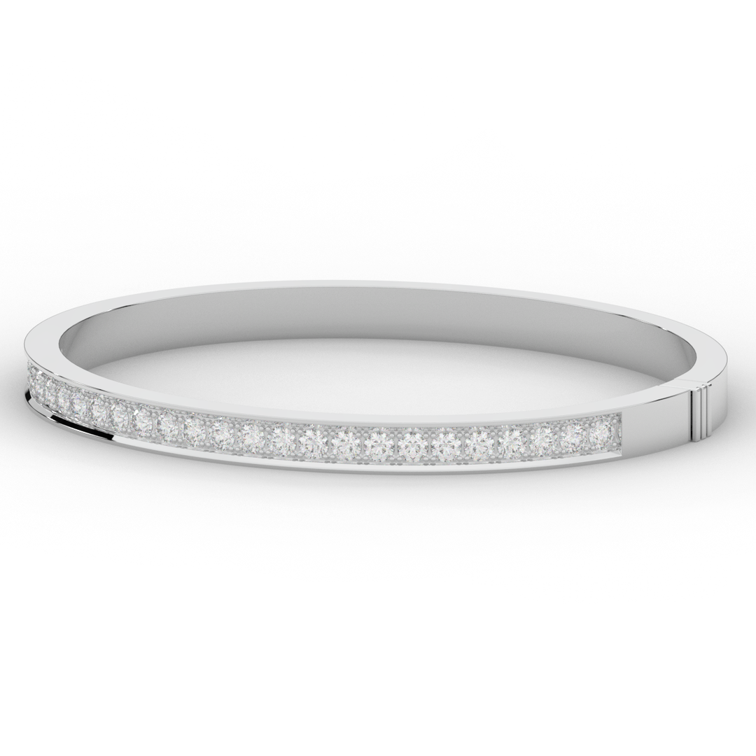 1.25CT.TW ROUND LAB DIAMOND BANGLE - Nazarelle
