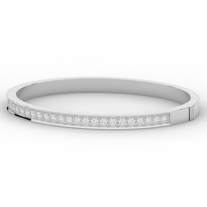 1.25CT.TW ROUND LAB DIAMOND BANGLE - Nazarelle