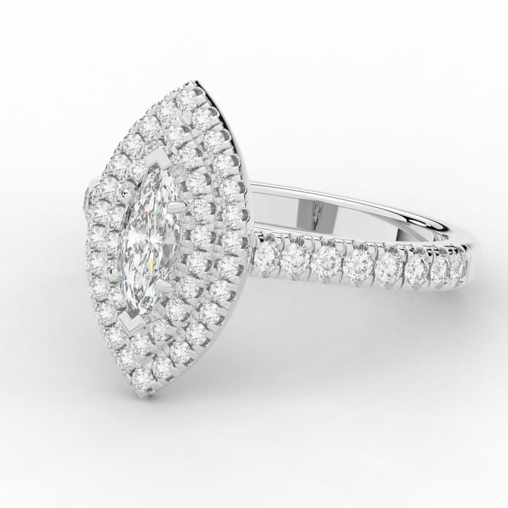 1.00CT.TW MARQUISE LAB DIAMOND HALO ENGAGEMENT RING - Nazarelle