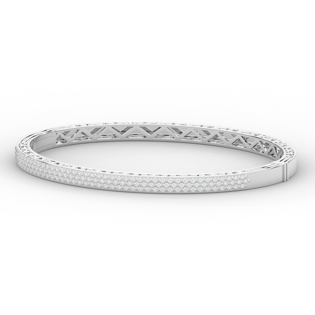 0.75CT.TW 3 ROW ROUND LAB DIAMOND  BANGLE - Nazarelle