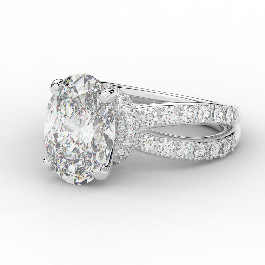 6.25CT.TW OVAL LAB DIAMOND ENGAGEMENT RING - Nazarelle