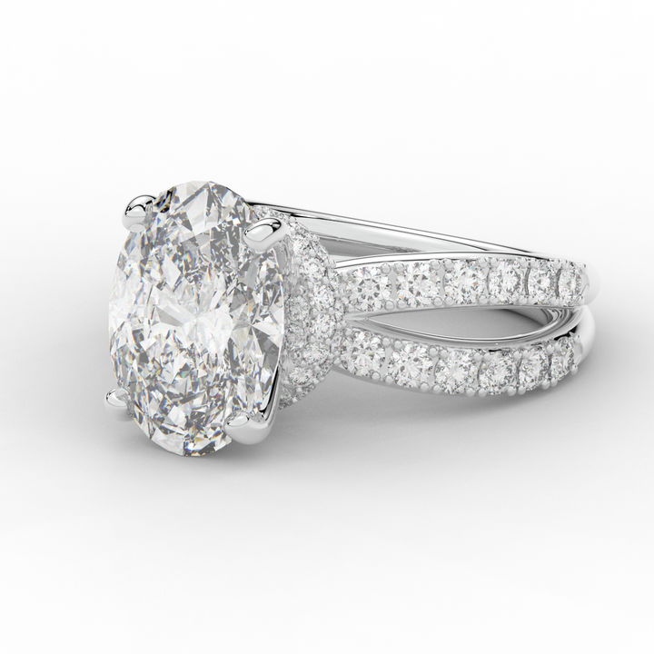 6.25CT.TW OVAL LAB DIAMOND ENGAGEMENT RING - Nazarelle