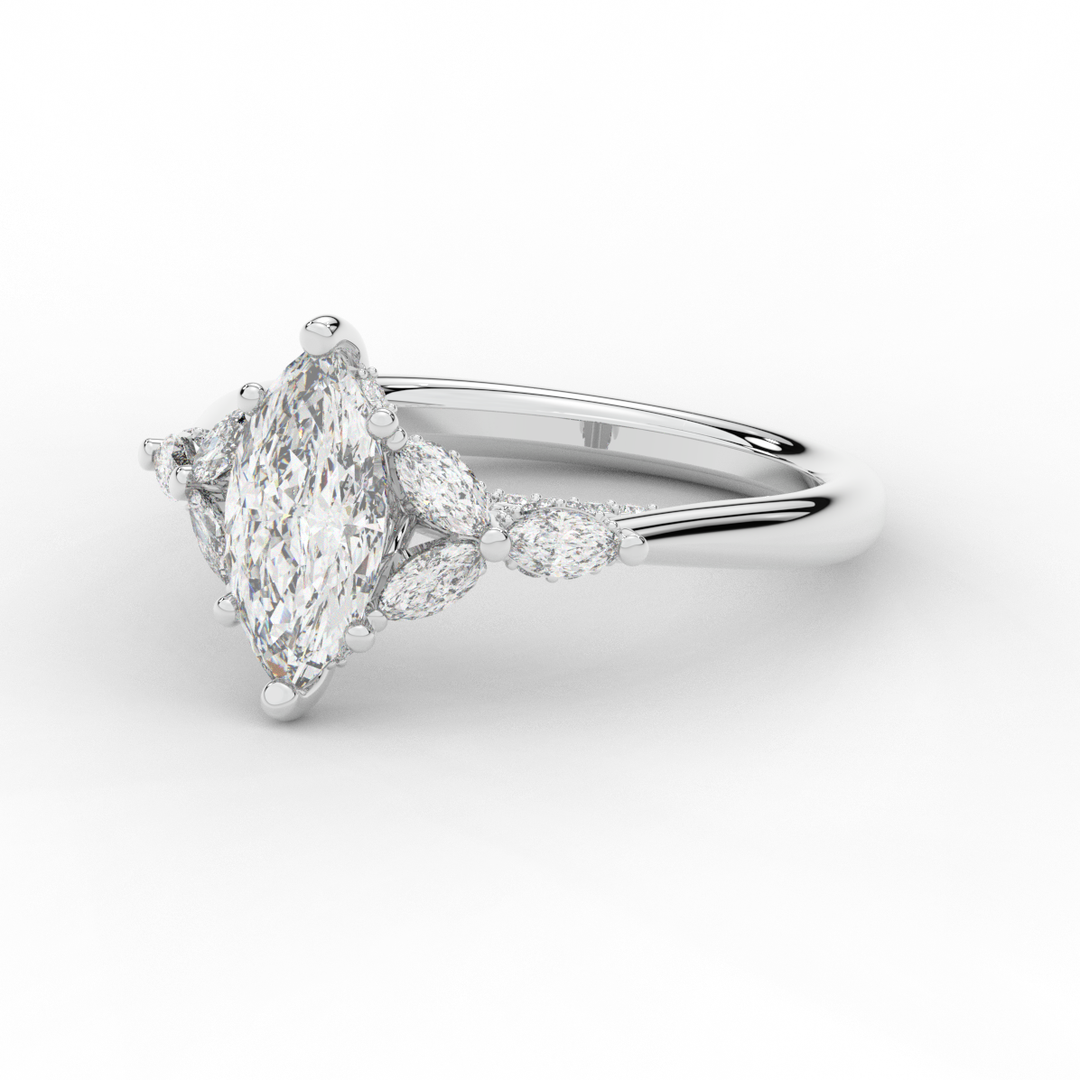 1.50CT.TW MARQUISE LAB DIAMOND ENGAGEMENT RING - Nazarelle