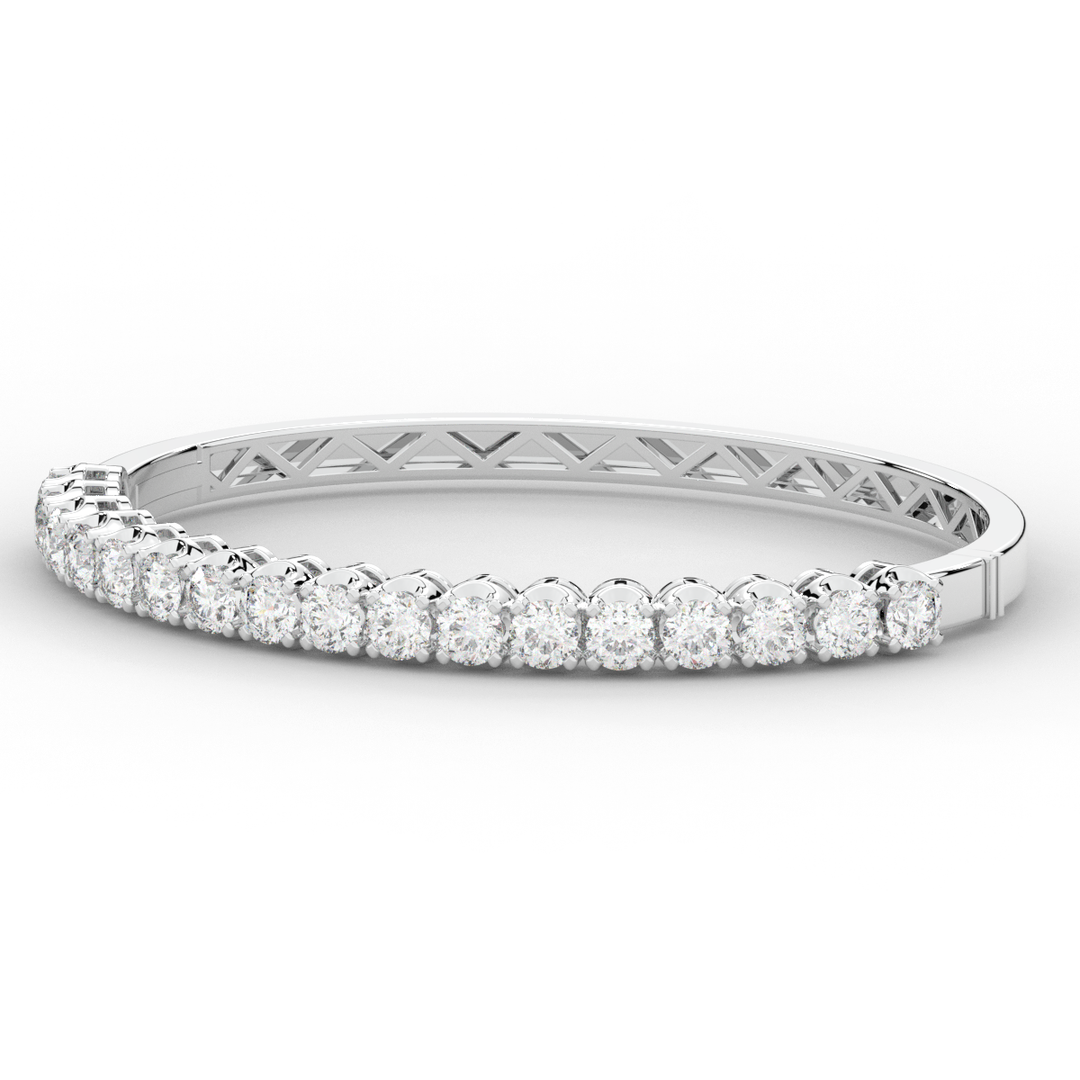 5.00CT.TW ROUND LAB DIAMOND BANGLE - Nazarelle
