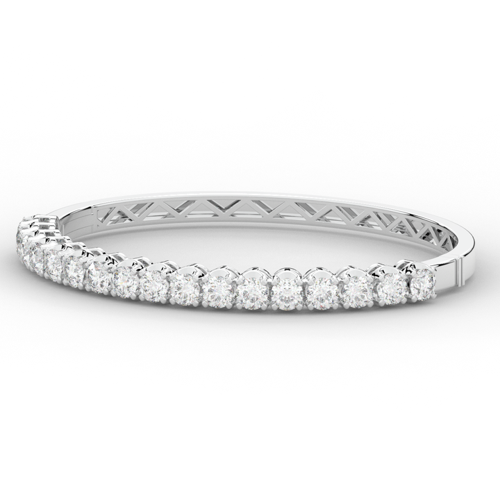 5.00CT.TW ROUND LAB DIAMOND BANGLE - Nazarelle