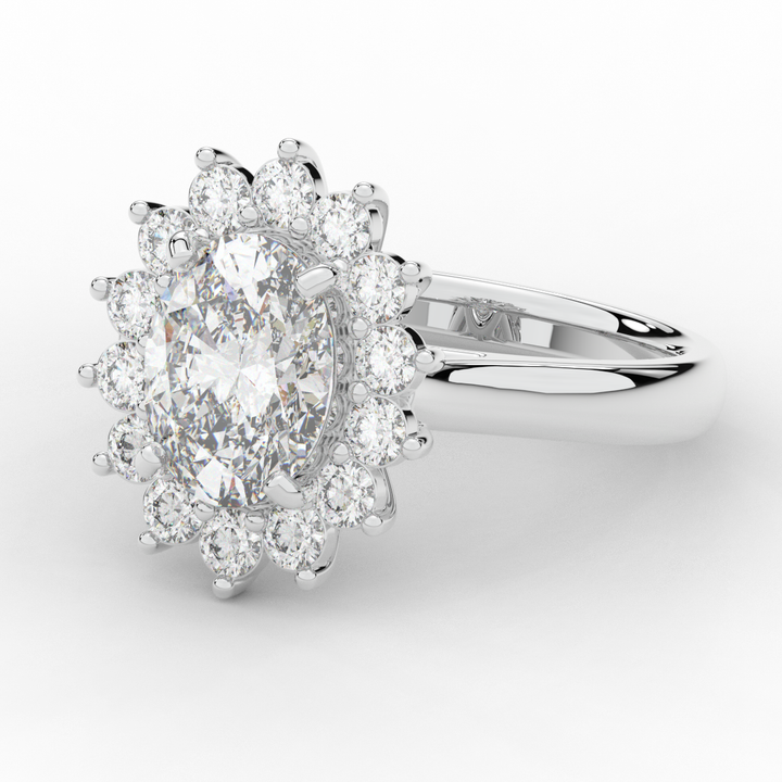 2.65CT.TW OVAL LAB DIAMOND HALO ENGAGEMENT RING - Nazarelle