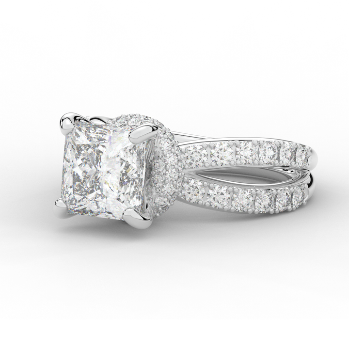 5.25CT.TW PRINCESS LAB DIAMOND ENGAGEMENT RING - Nazarelle