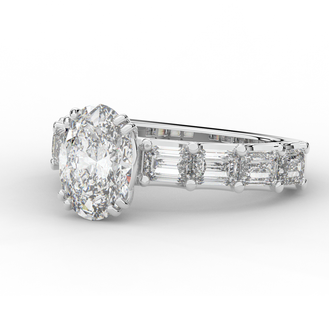 3.75CT.TW OVAL LAB DIAMOND SOLITAIRE ENGAGEMENT RING - Nazarelle