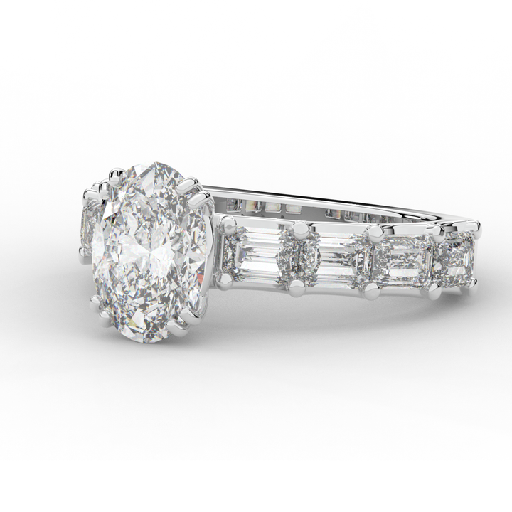 3.75CT.TW OVAL LAB DIAMOND SOLITAIRE ENGAGEMENT RING - Nazarelle