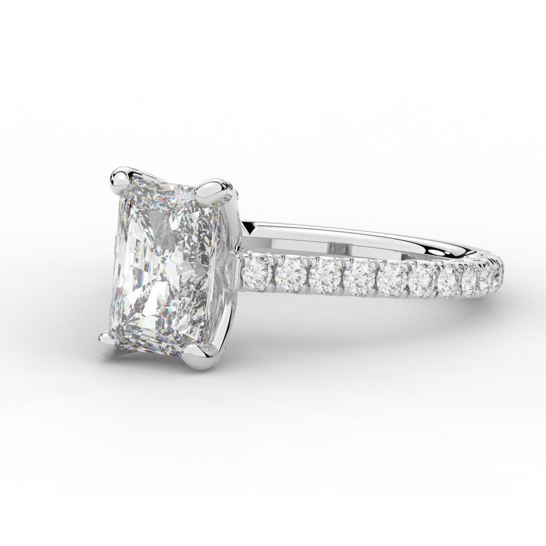 2.70CT.TW RADIANT LAB DIAMOND SOLITAIRE ENGAGEMENT RING - Nazarelle