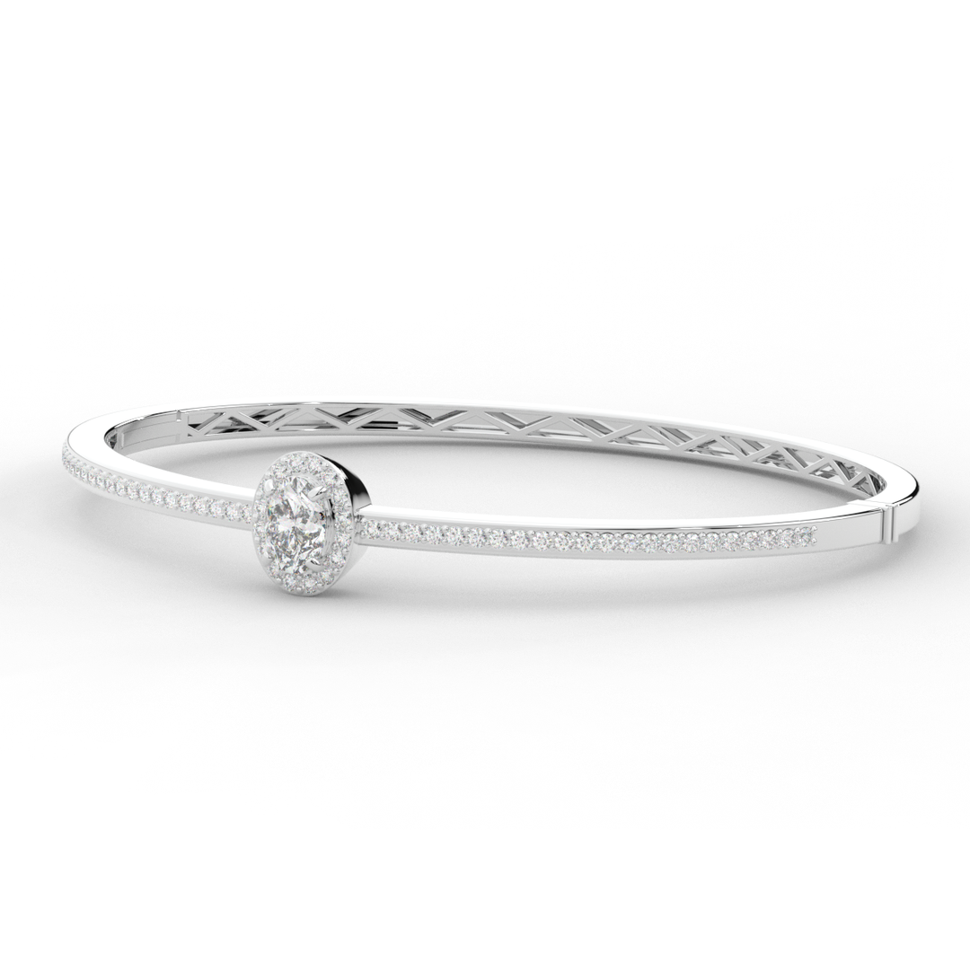 1.40CT.TW OVAL AND ROUND LAB DIAMOND BANGLE - Nazarelle