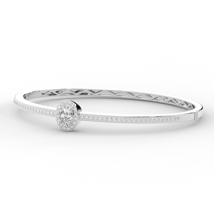 1.40CT.TW OVAL AND ROUND LAB DIAMOND BANGLE - Nazarelle