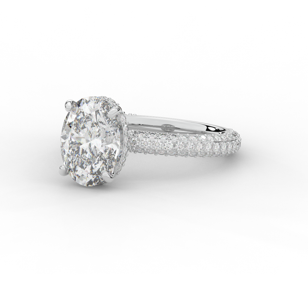 3.60CT.TW OVAL LAB DIAMOND SOLITAIRE ENGAGEMENT RING - Nazarelle