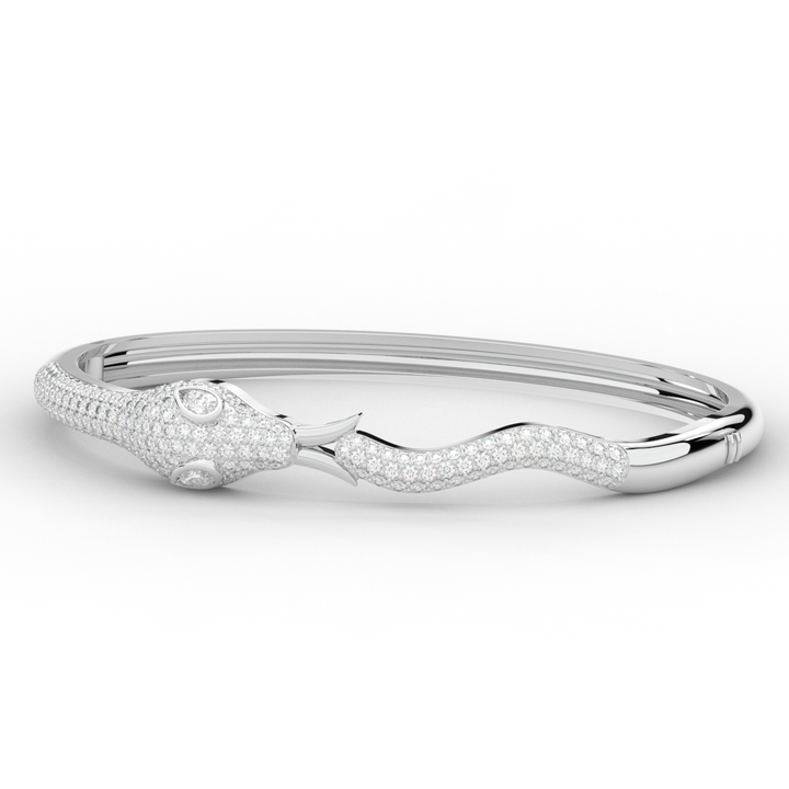 2.00CT.TW ROUND AND PEAR LAB DIAMOND SNAKE BANGLE - Nazarelle