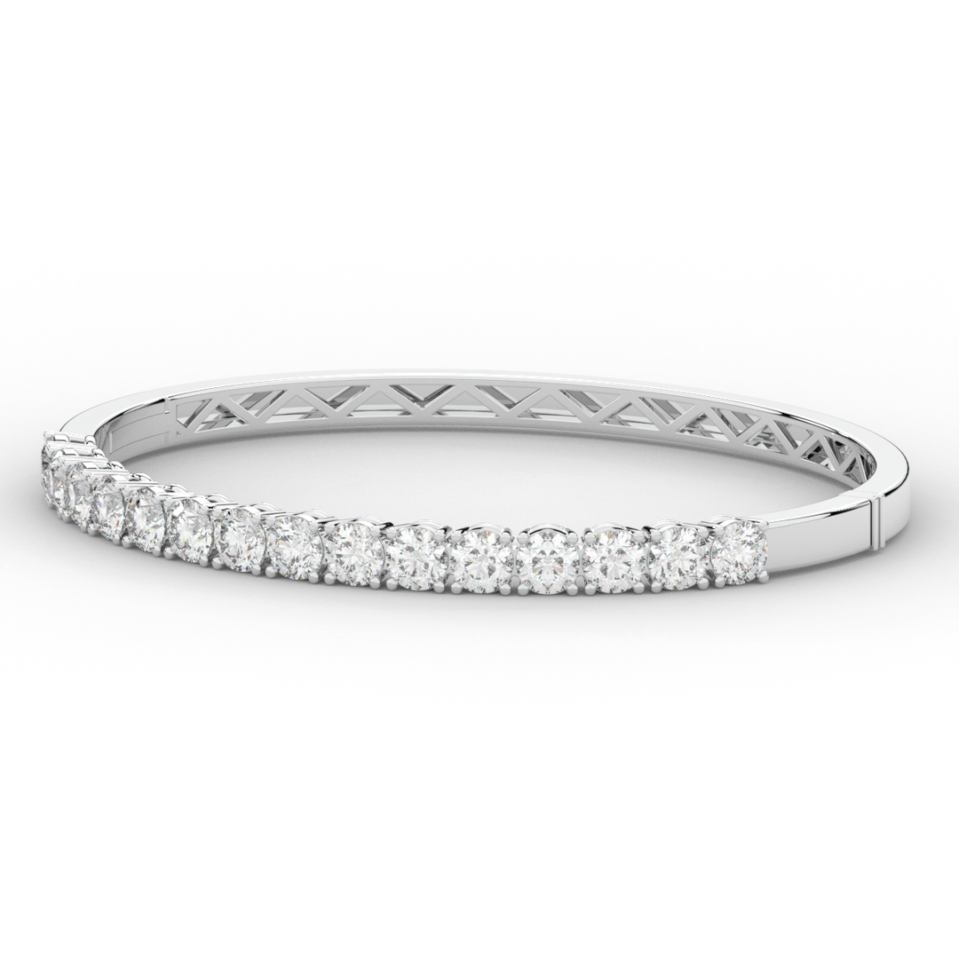 4.70CT.TW ROUND LAB DIAMOND BANGLE - Nazarelle