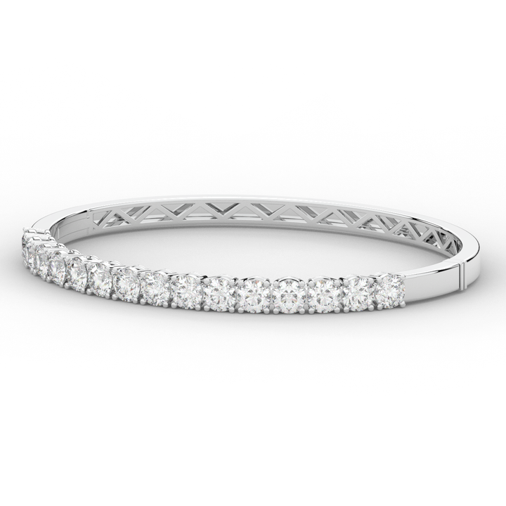 4.70CT.TW ROUND LAB DIAMOND BANGLE - Nazarelle