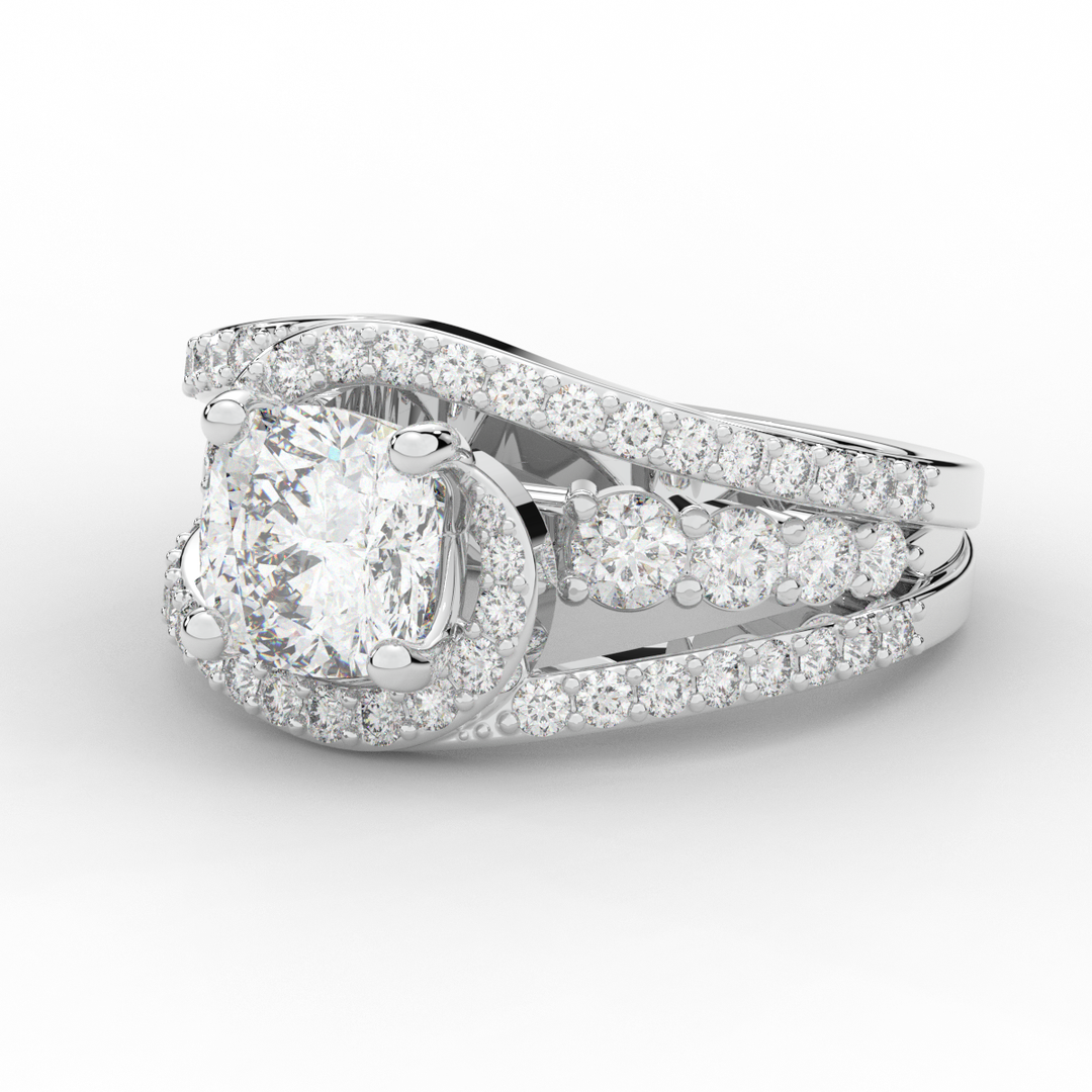 3.30CT.TW CUSHION LAB DIAMOND ENGAGEMENT RING - Nazarelle