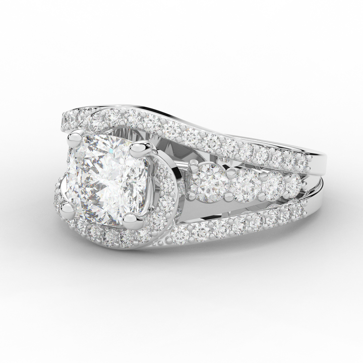 3.30CT.TW CUSHION LAB DIAMOND ENGAGEMENT RING - Nazarelle