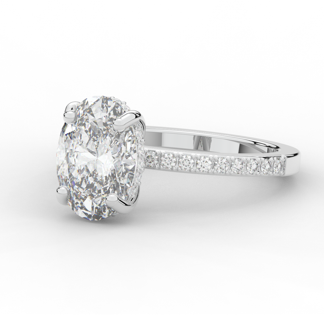 2.70CT.TW OVAL LAB DIAMOND SOLITAIRE ENGAGEMENT RING - Nazarelle