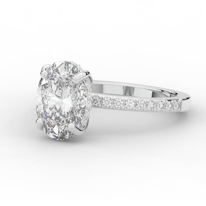 2.70CT.TW OVAL LAB DIAMOND SOLITAIRE ENGAGEMENT RING - Nazarelle