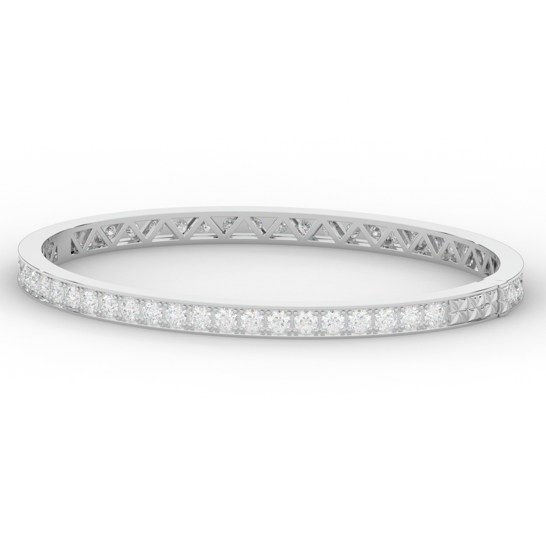 5.10CT.TW ROUND LAB DIAMOND BANGLE - Nazarelle