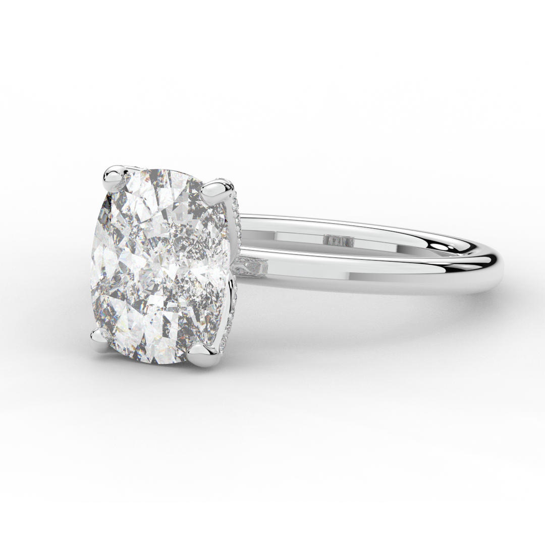 3.10CT.TW CUSHION LAB DIAMOND ENGAGEMENT RING - Nazarelle