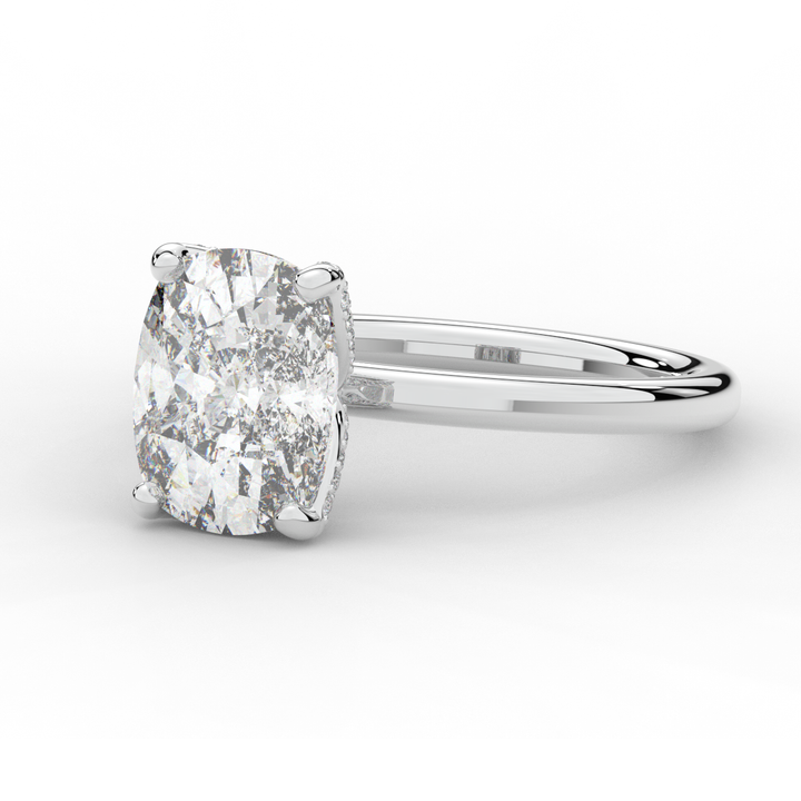 3.10CT.TW CUSHION LAB DIAMOND ENGAGEMENT RING - Nazarelle