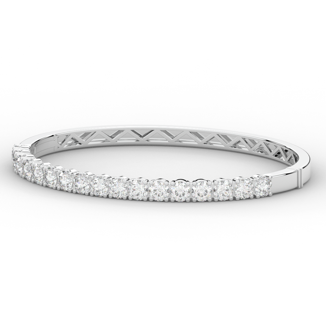 5.00CT.TW ROUND LAB DIAMOND BANGLE - Nazarelle