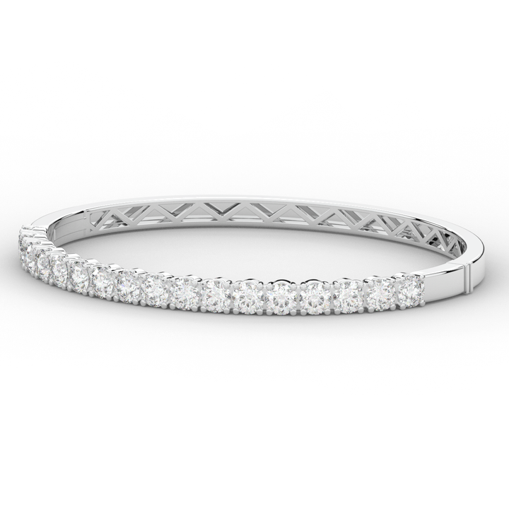 5.00CT.TW ROUND LAB DIAMOND BANGLE - Nazarelle