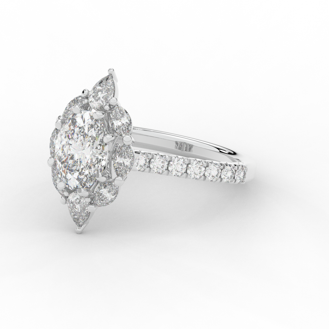 2.75CT.TW OVAL LAB DIAMOND HALO ENGAGEMENT RING - Nazarelle