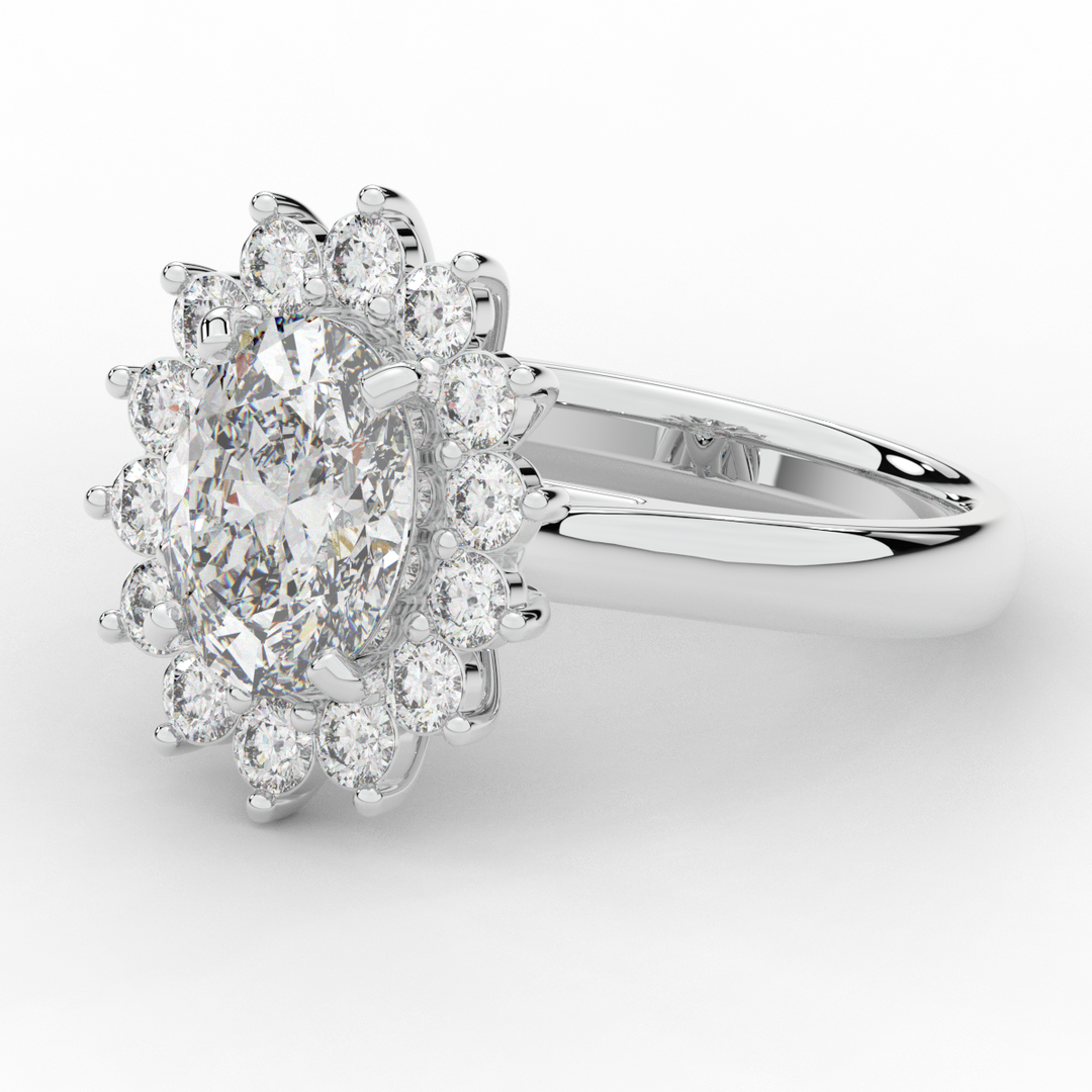 2.65CT.TW OVAL LAB DIAMOND HALO ENGAGEMENT RING - Nazarelle
