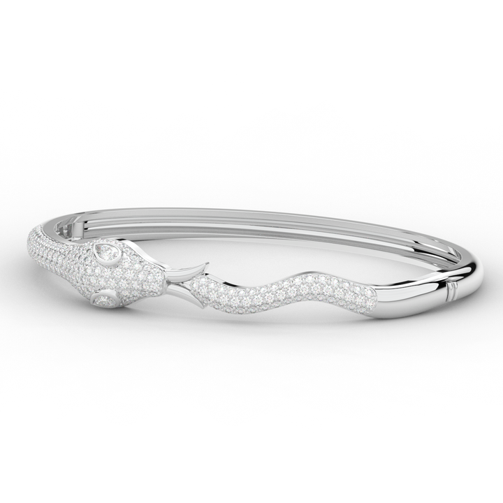 2.00CT.TW ROUND AND PEAR LAB DIAMOND SNAKE BANGLE - Nazarelle