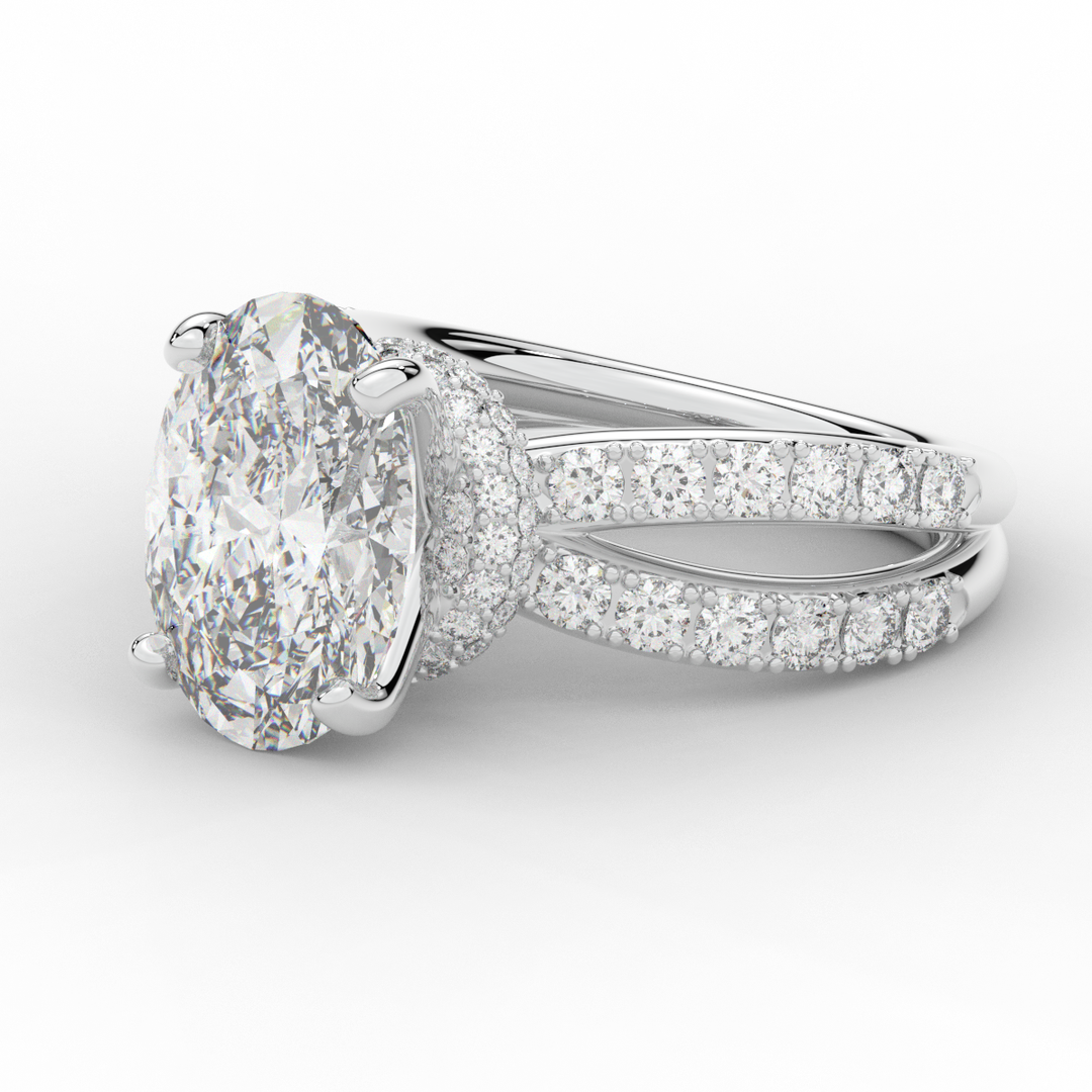 6.25CT.TW OVAL LAB DIAMOND ENGAGEMENT RING - Nazarelle