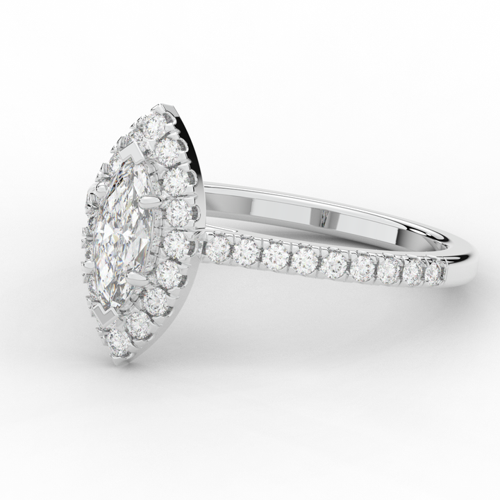 0.80CT.TW MARQUISE LAB DIAMOND HALO ENGAGEMENT RING - Nazarelle