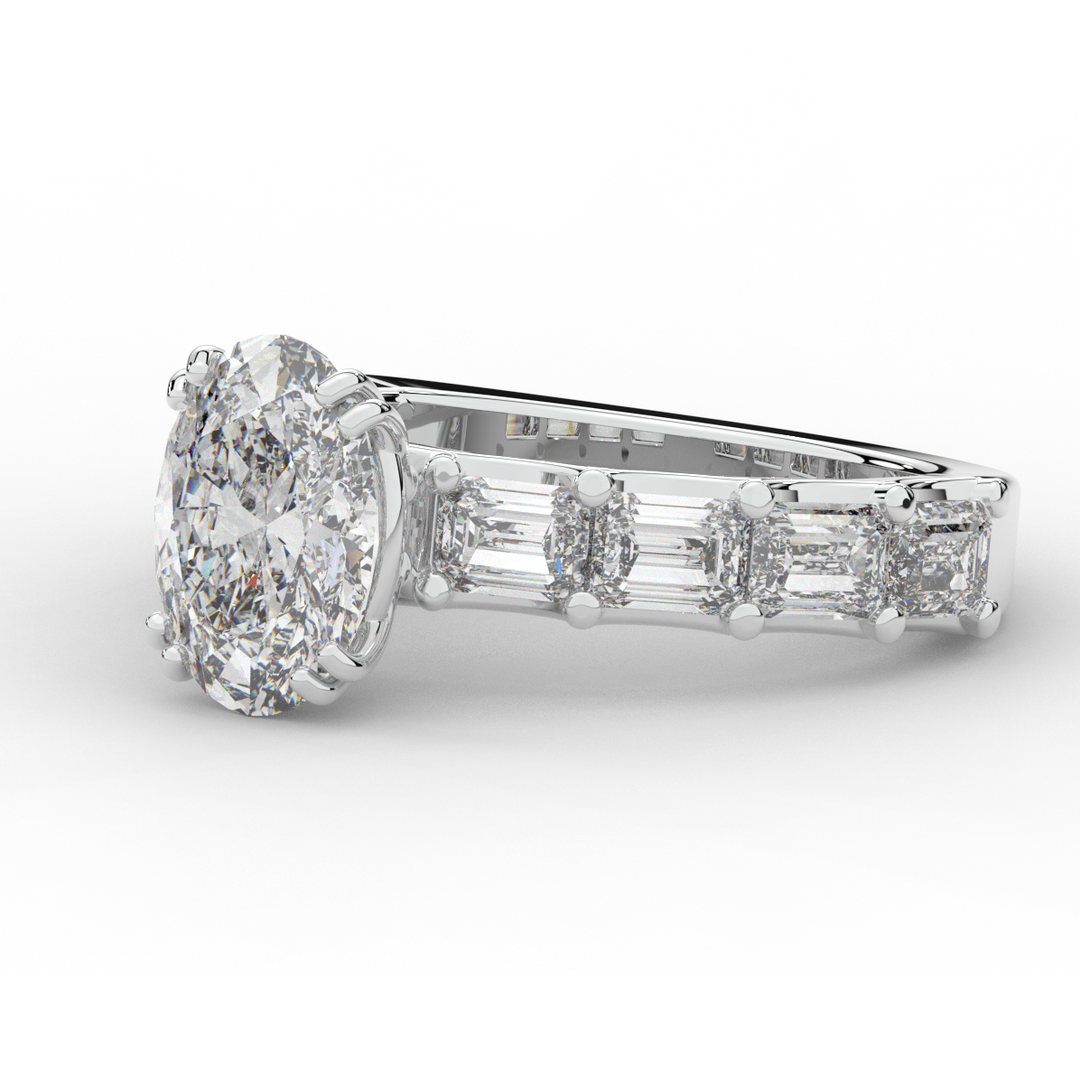 3.75CT.TW OVAL LAB DIAMOND SOLITAIRE ENGAGEMENT RING - Nazarelle