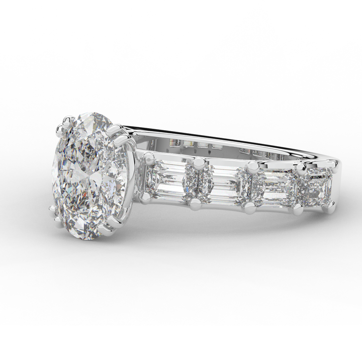 3.75CT.TW OVAL LAB DIAMOND SOLITAIRE ENGAGEMENT RING - Nazarelle
