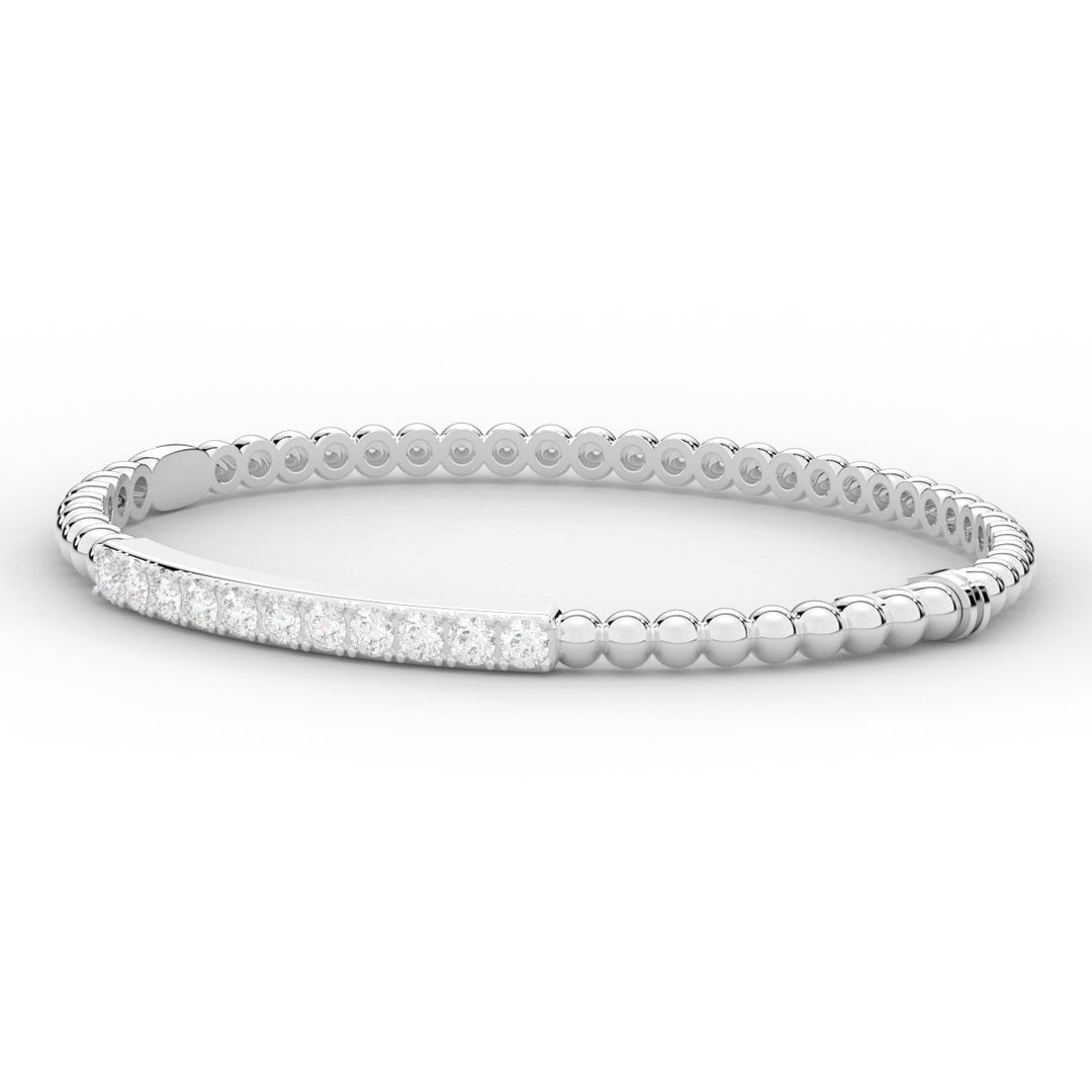 1.10CT.TW ROUND LAB DIAMOND BANGLE - Nazarelle