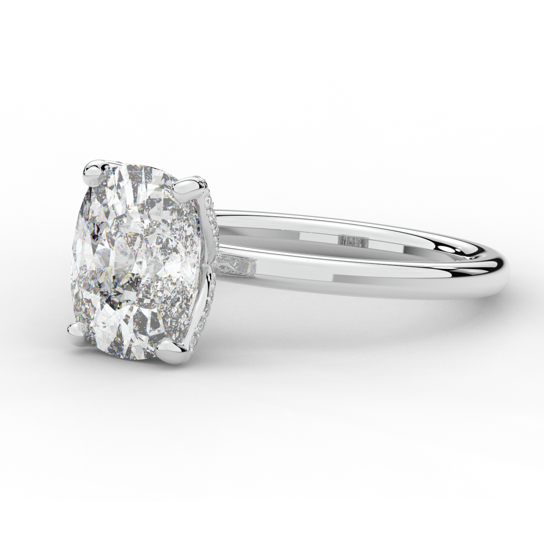 3.10CT.TW CUSHION LAB DIAMOND ENGAGEMENT RING - Nazarelle