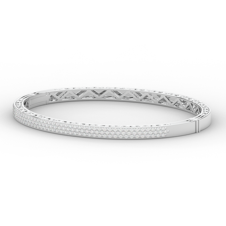 0.75CT.TW 3 ROW ROUND LAB DIAMOND  BANGLE - Nazarelle