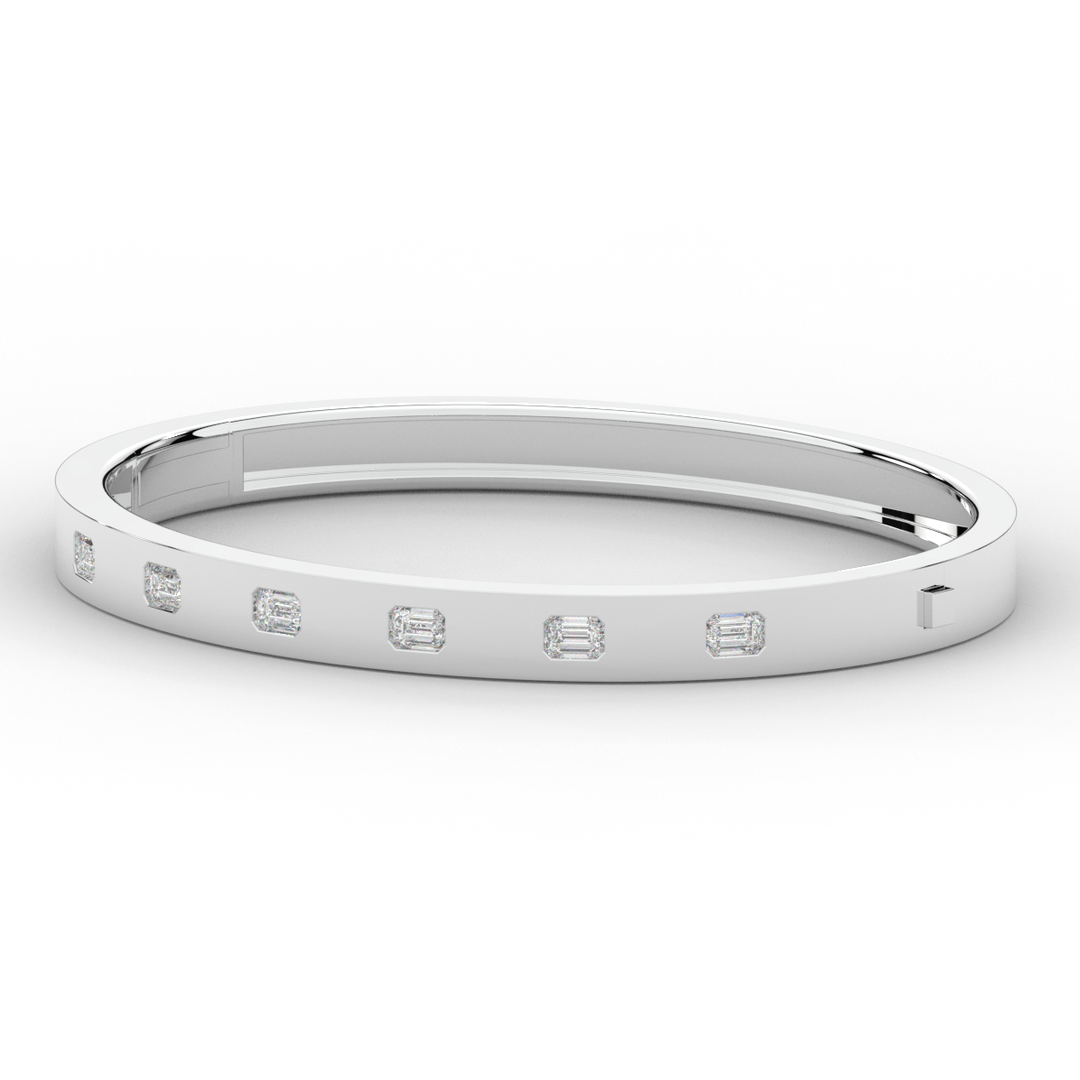 1.25CT.TW ROUND LAB DIAMOND BEZEL SET BANGLE - Nazarelle